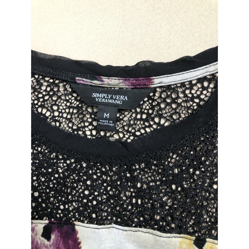 Simply Vera Women Blouse M Sleeveless Y2K Coastal Beach Boho Asymmetrical Hem - Picture 6 of 9